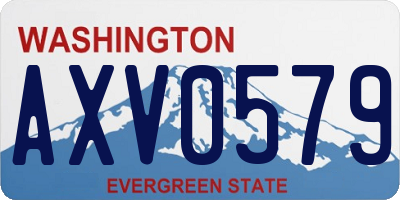 WA license plate AXV0579