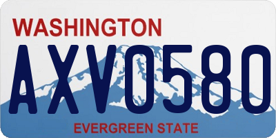 WA license plate AXV0580