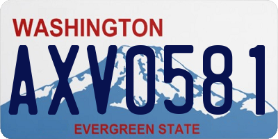 WA license plate AXV0581