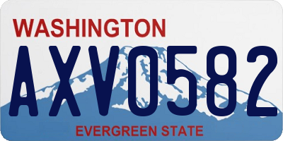 WA license plate AXV0582