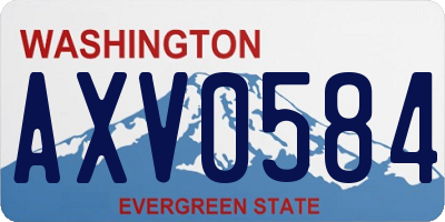 WA license plate AXV0584