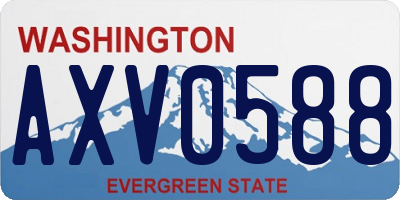 WA license plate AXV0588