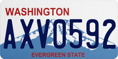 WA license plate AXV0592