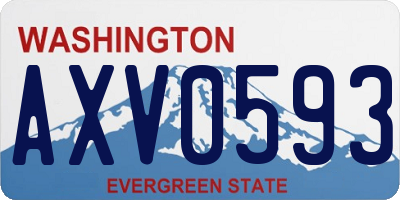 WA license plate AXV0593