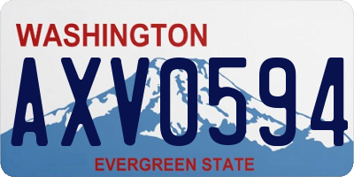 WA license plate AXV0594