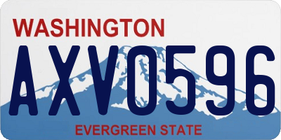 WA license plate AXV0596