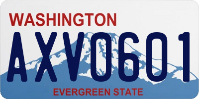 WA license plate AXV0601