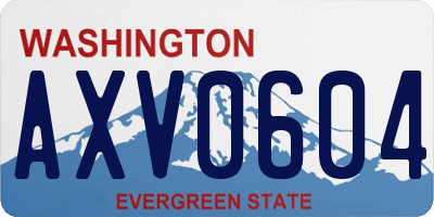 WA license plate AXV0604
