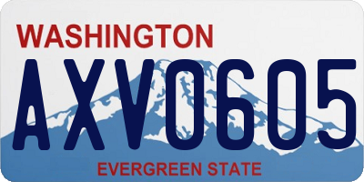 WA license plate AXV0605