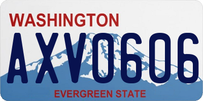 WA license plate AXV0606