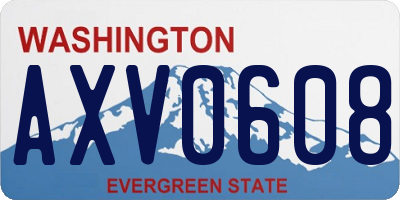 WA license plate AXV0608