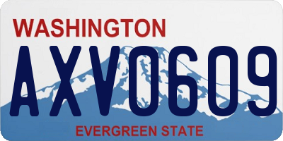 WA license plate AXV0609