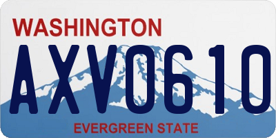 WA license plate AXV0610