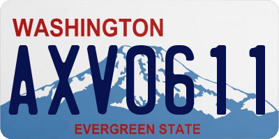 WA license plate AXV0611