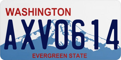 WA license plate AXV0614
