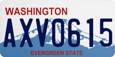 WA license plate AXV0615