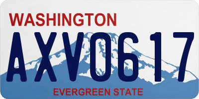 WA license plate AXV0617