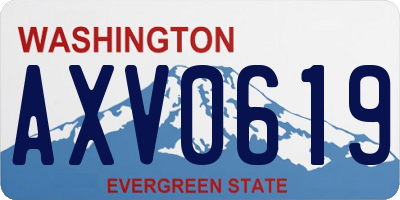 WA license plate AXV0619