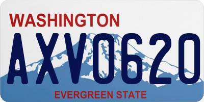 WA license plate AXV0620