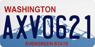 WA license plate AXV0621