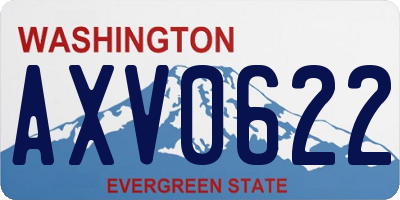WA license plate AXV0622