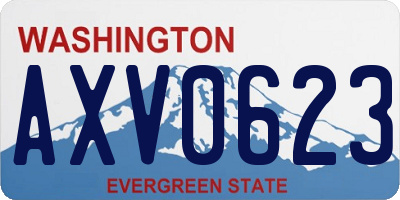 WA license plate AXV0623