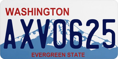 WA license plate AXV0625