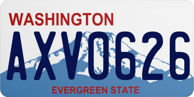 WA license plate AXV0626