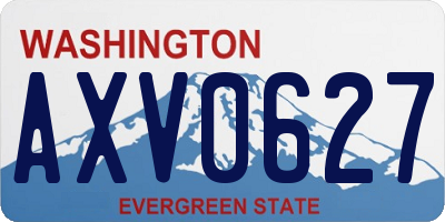 WA license plate AXV0627