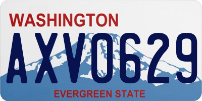 WA license plate AXV0629
