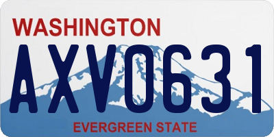 WA license plate AXV0631