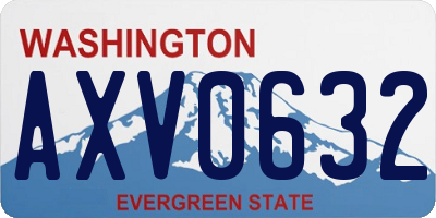 WA license plate AXV0632