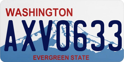 WA license plate AXV0633