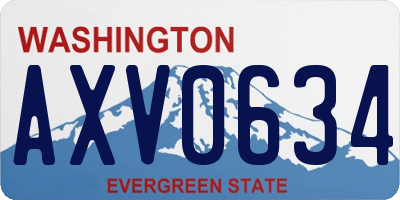 WA license plate AXV0634