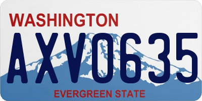WA license plate AXV0635