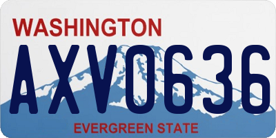 WA license plate AXV0636