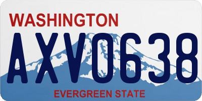 WA license plate AXV0638