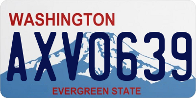WA license plate AXV0639