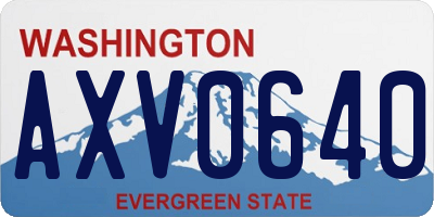 WA license plate AXV0640