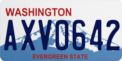 WA license plate AXV0642