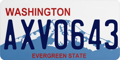 WA license plate AXV0643
