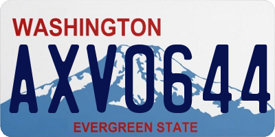 WA license plate AXV0644