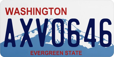 WA license plate AXV0646
