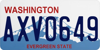 WA license plate AXV0649