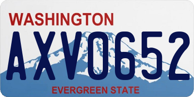 WA license plate AXV0652