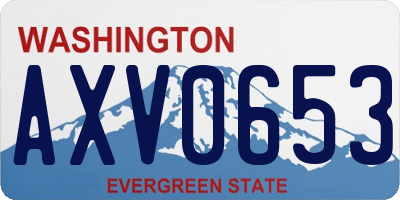 WA license plate AXV0653