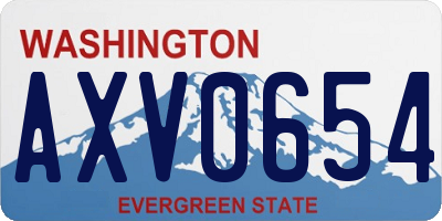 WA license plate AXV0654