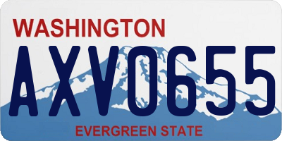 WA license plate AXV0655