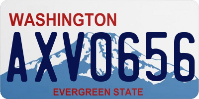 WA license plate AXV0656