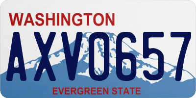 WA license plate AXV0657